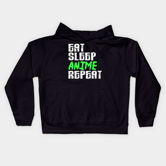 Eat Sleep Anime Repeat | Japanese Animation | T-Shirt Gift Kids Hoodie by MerchMadness